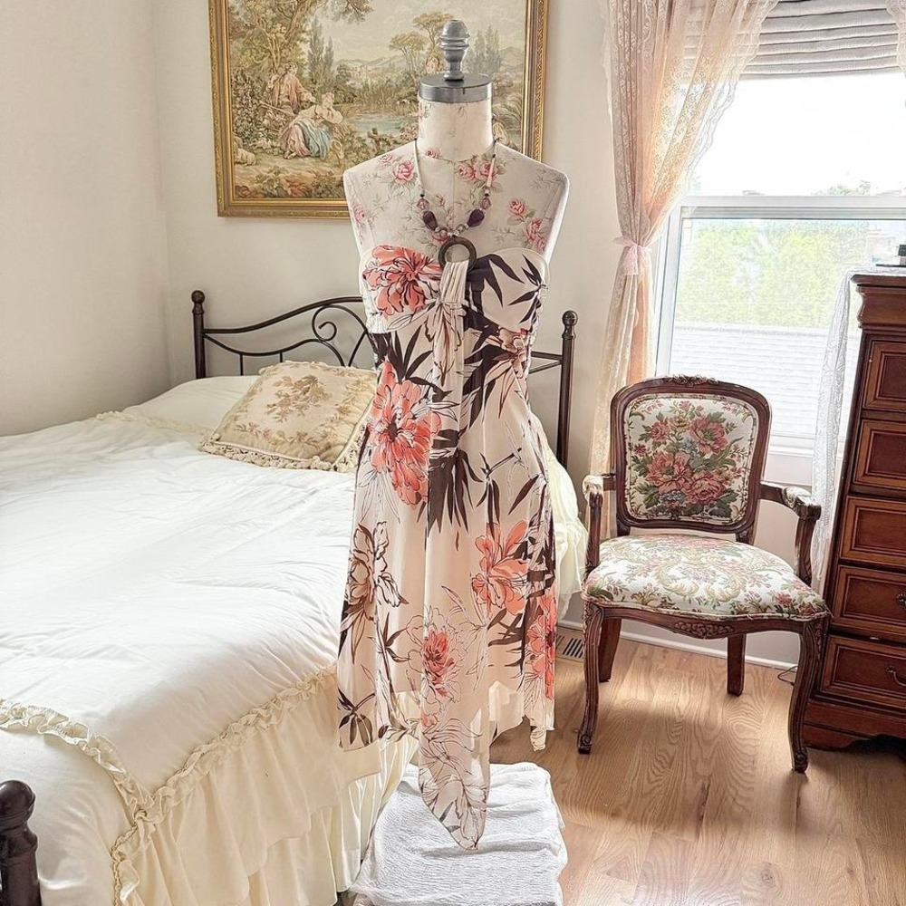 Y2K speechless floral handkerchief dress‎ size small